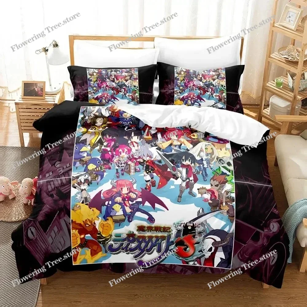 

Anime Disgaea Bedding Set Duvet Cover Bed Set Quilt Cover Pillowcase Comforter king Queen Size Boys Adult Bedding Set029