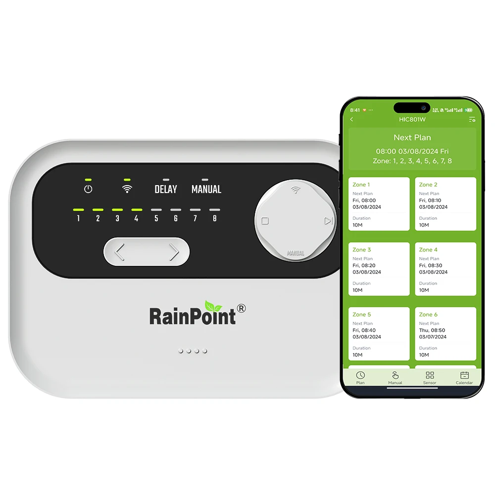 

8 Zone Smart Sprinkler Controller Simple Automated Scheduling + Local Weather Intelligence App Enabled