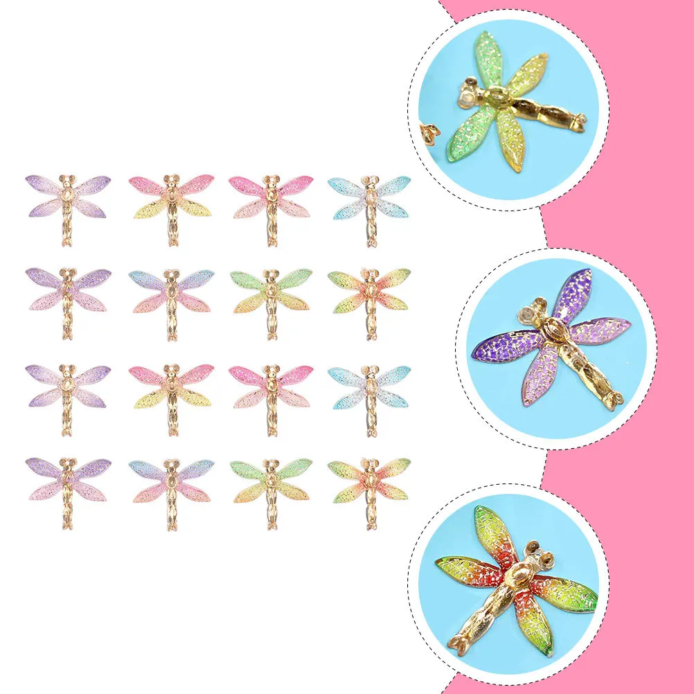 

24Pcs DIY Jewelry Pendants Realistic Dragonfly Charms Smooth Finish for Anklets Keychains Clothes Chains Headdress Accessories