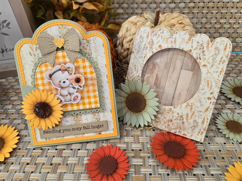 Sunflowers Fall Flowers Plate  New Metal Cutting Dies Scrapbook Diary Decoration Stencil Embossing Template DIY Greeting Card view 5