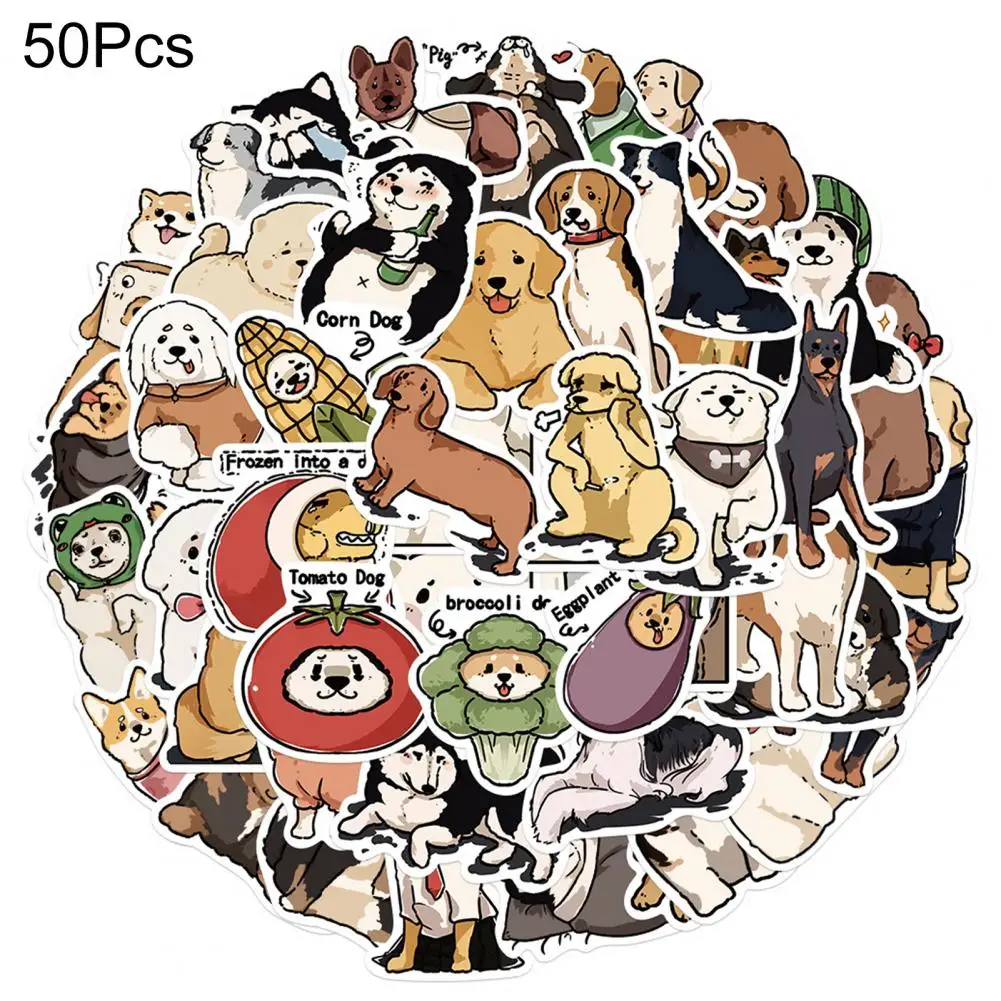 Pegatinas impermeables de dibujos animados para niños y adolescentes, calcomanías de perro, Ideal para estuche de lápices, monopatín, botella de agua, divertidas