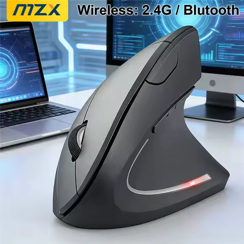 Vertical Wirelesss Mouse 2.4G Blutooth USB Wired Right Hand Mice Ergonomic Optical Rechargable PC Computer Laptop Accessories