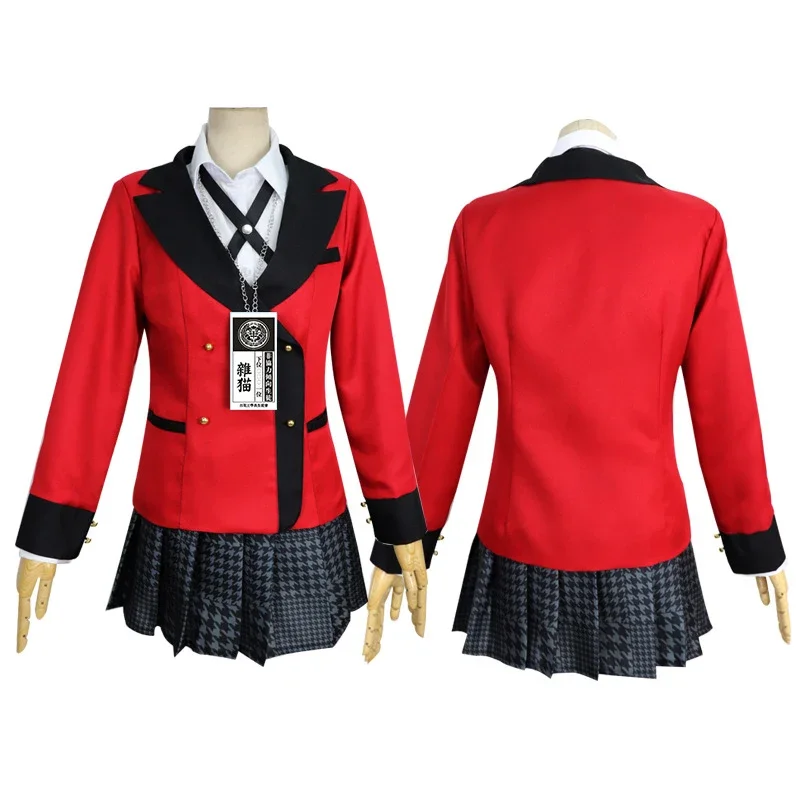 Anime Kakegurui Jabami Yumeko Cosplay Costume Meari Saotome Compulsive Gambler School Uniform Girl Pleated Skirt Full Set