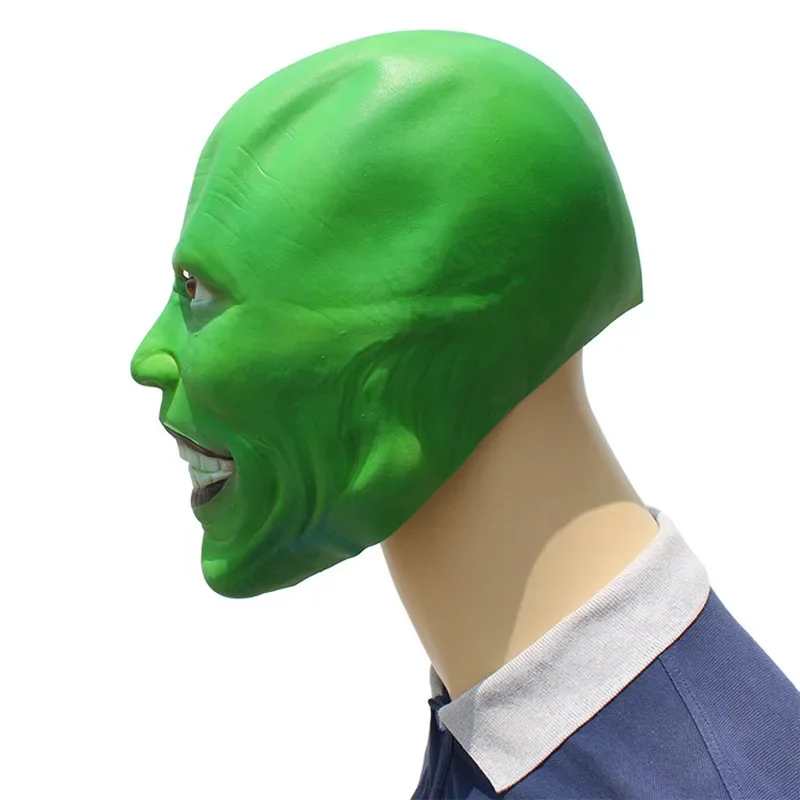 Realista Jim Carrey Cosplay Mask Party Latex Soft Movie The Mask Halloween Mask Ball Costumes Props Adult One Size