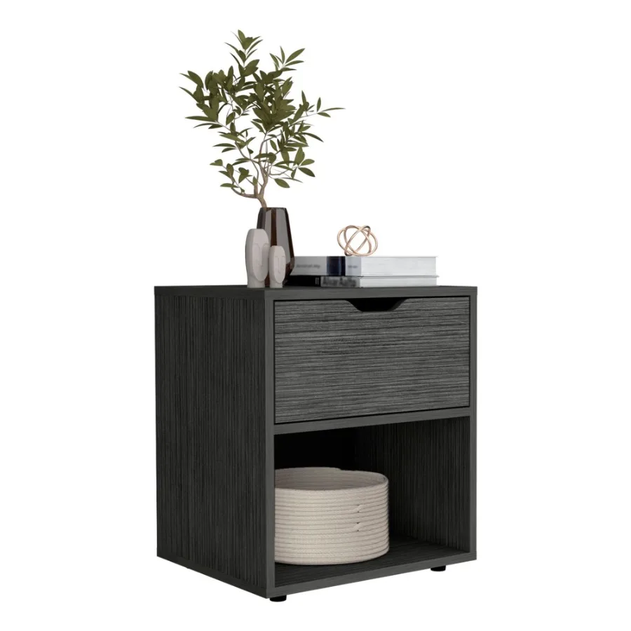 

Adak Nightstand End Table with Open Shelf