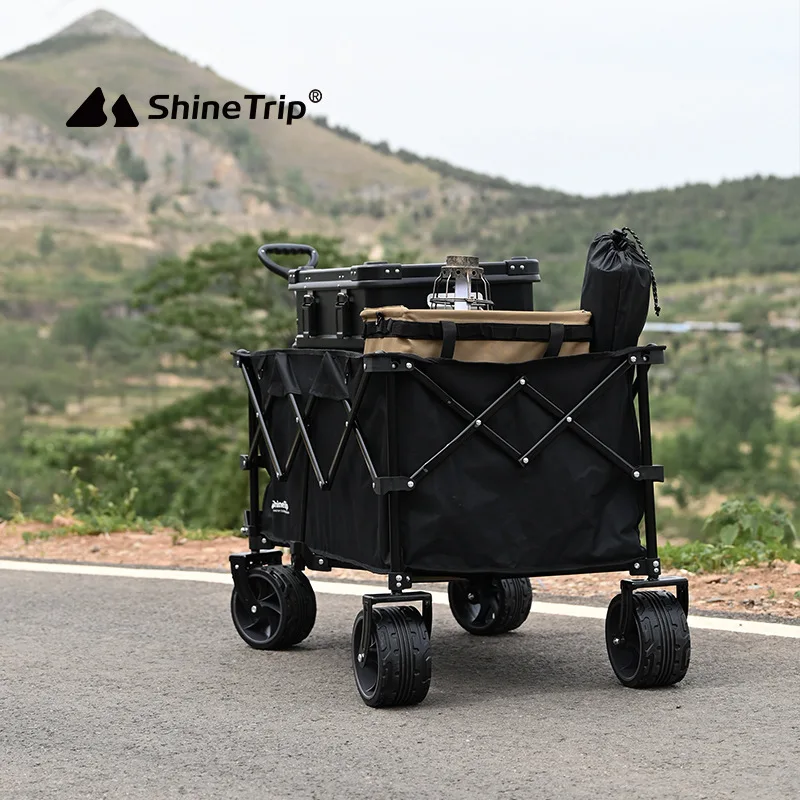 

ShineTrip Foldable Camping Trailer 200L Outdoor Large-capacity Camp Cart Portable Outdoor With All-Terrain Pull Rod Handcart