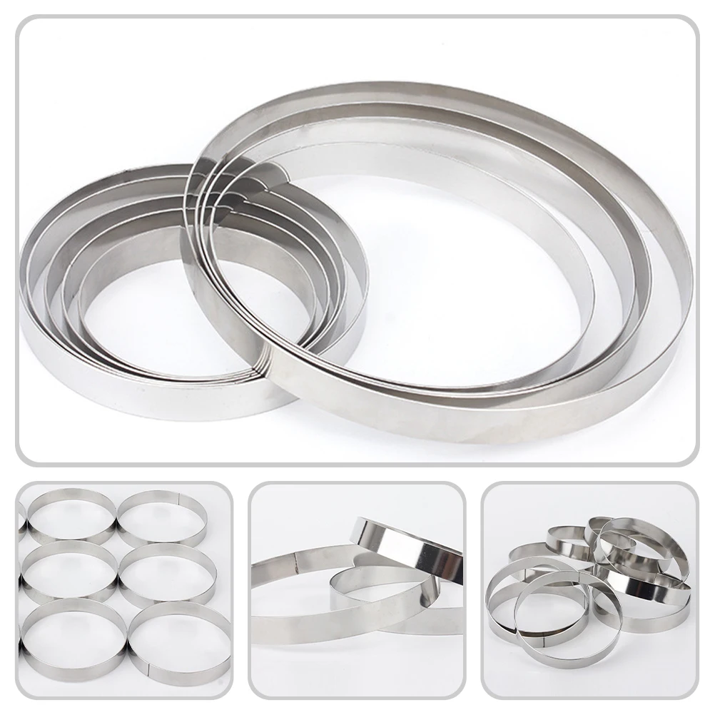 

2 Pcs Stainless Steel Ring Pizza Mold Baking Supply Round Cookie Tool Cake Muffin Rings Kitchen Saucing Metal Dessert Ring
