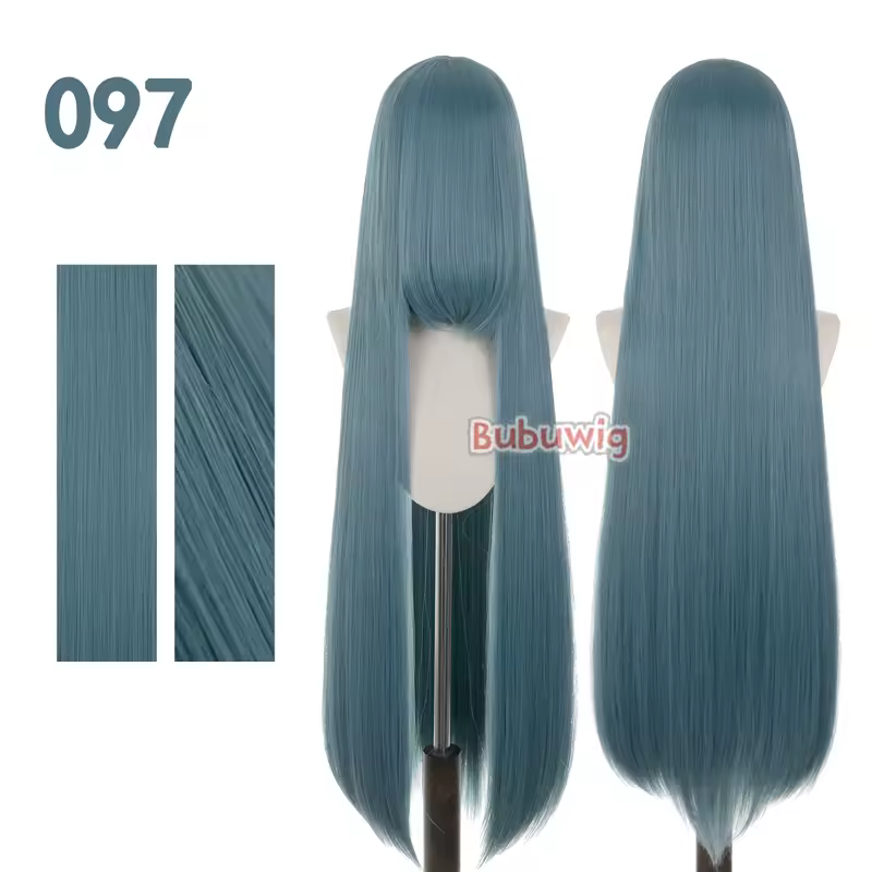Bubuwig Synthetic Hair 100cm Long Straight Pure Color Cosplay Wigs Over 100 Colors Black White Red Blue Brown Wig Heat Resistant - Image 73