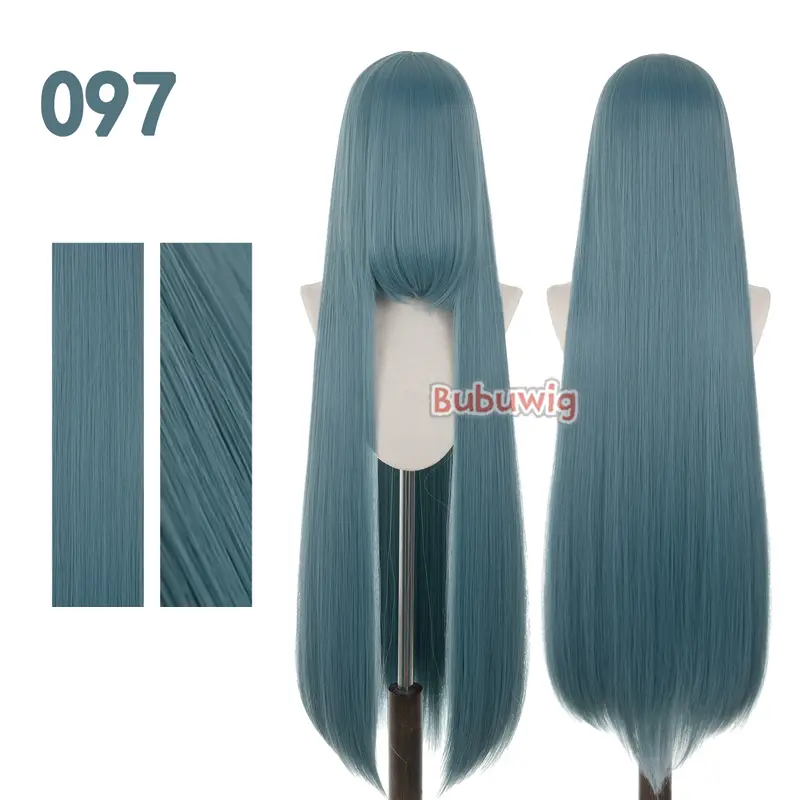 Bubuwig Synthetic Hair 100cm Long Straight Pure Color Cosplay Wigs Over 100 Colors Black White Red Blue Brown Wig Heat Resistant - Image 73