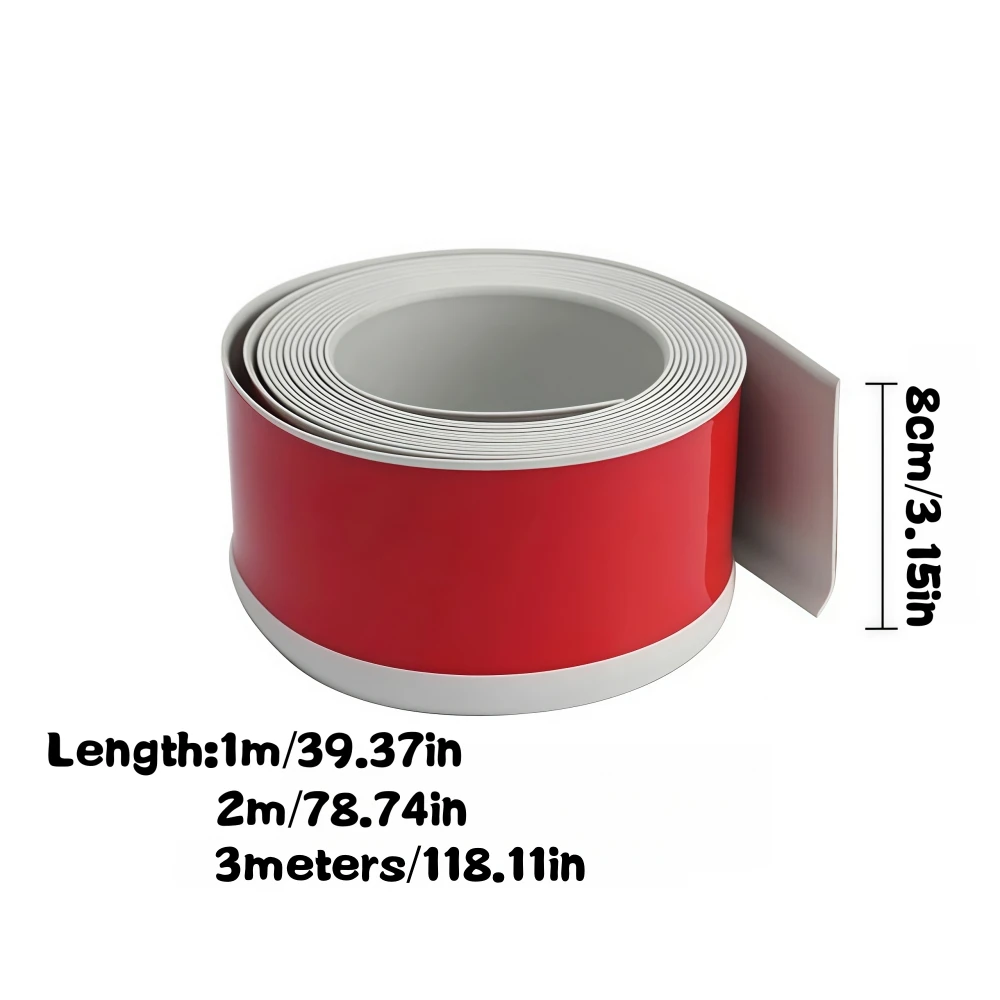 1PC Wide Flexible Baseboard Made Of Soft PVC Kickboard Line, Plastic Floor Skirting Line, Self-Adhesive Decorative