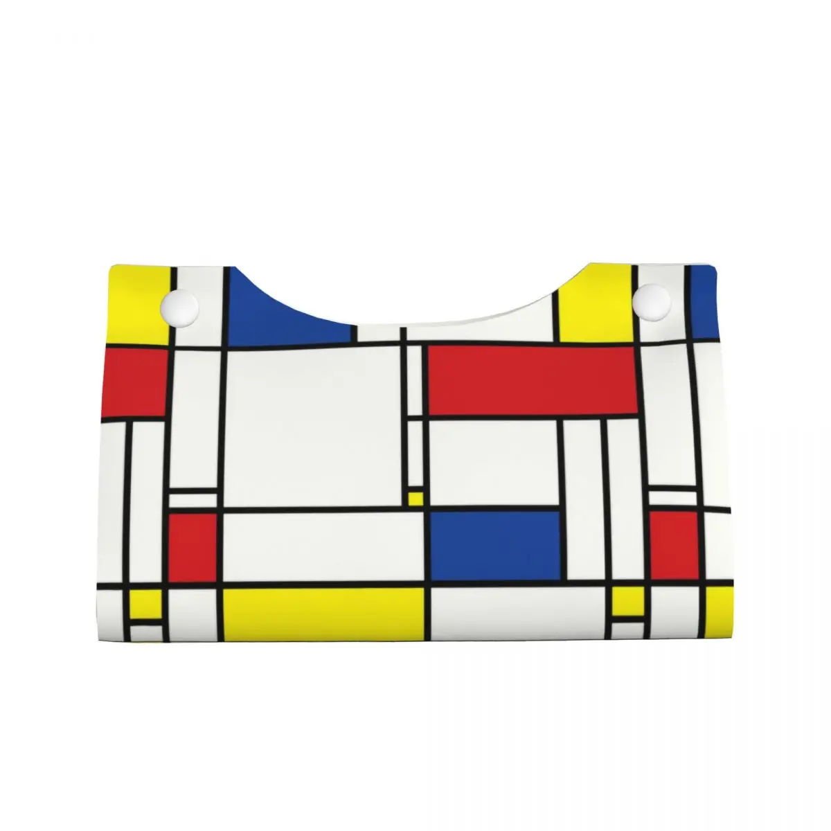 Custom Piet Mondrian Minimalist De Stijl Tissue Box Cover Rectangular PU Leather Modern Art Facial Tissues Holder for Home