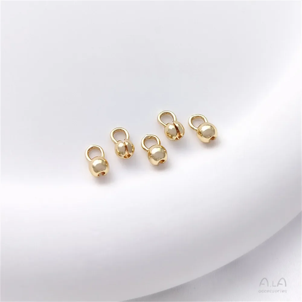 Hebilla de cuentas de posicionamiento de oro de 14K, nudo de cadena, pulsera Diy, collar, hebilla de conexión, accesorios de joyería