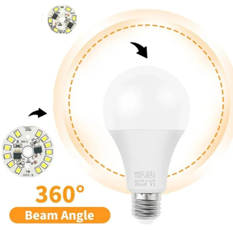 UooKzz lampa LED Patch lampa SMD okrągła płyta źródła moduł światła żarówka AC 220V Led typu Downlight reflektor LED