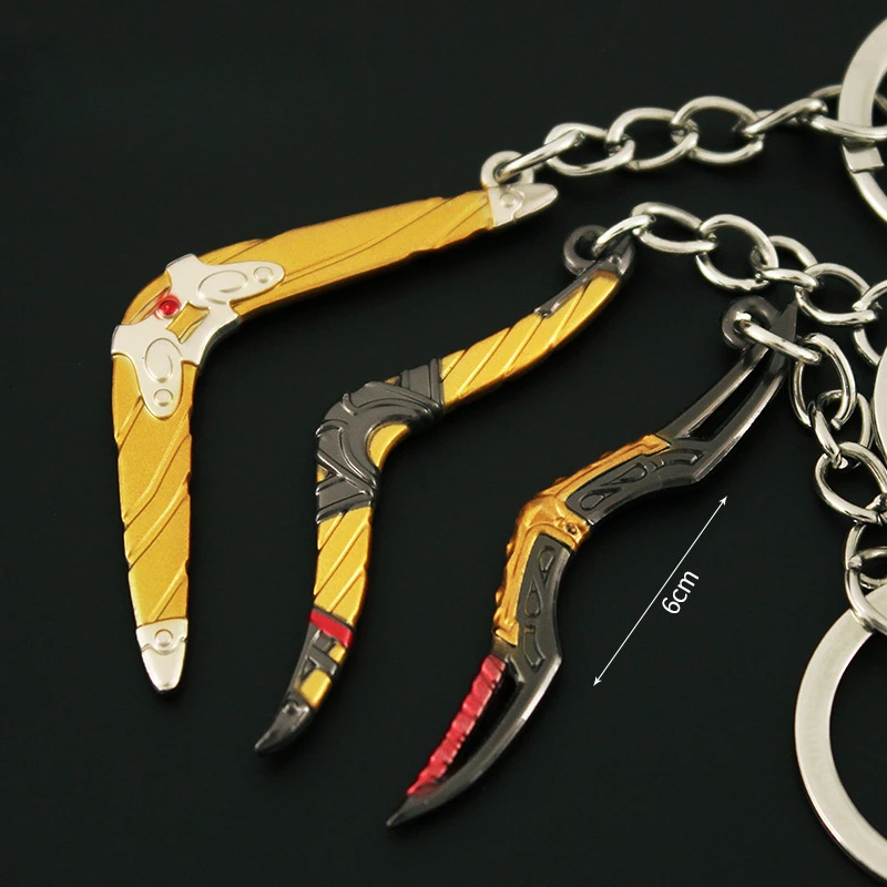 

6cm Boomerang Keychain Link LoZ Breath of the Wild Tears of the Kingdom Game Peripheral Metal Weapon Models Toy Craft Collection