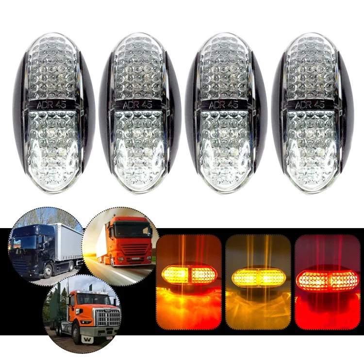 

10PCS Amber Red Side Marker Lights Clearance Side Marker Indicators Trailer Universal Lights Replacement for Car/Truck/Bus/Boat