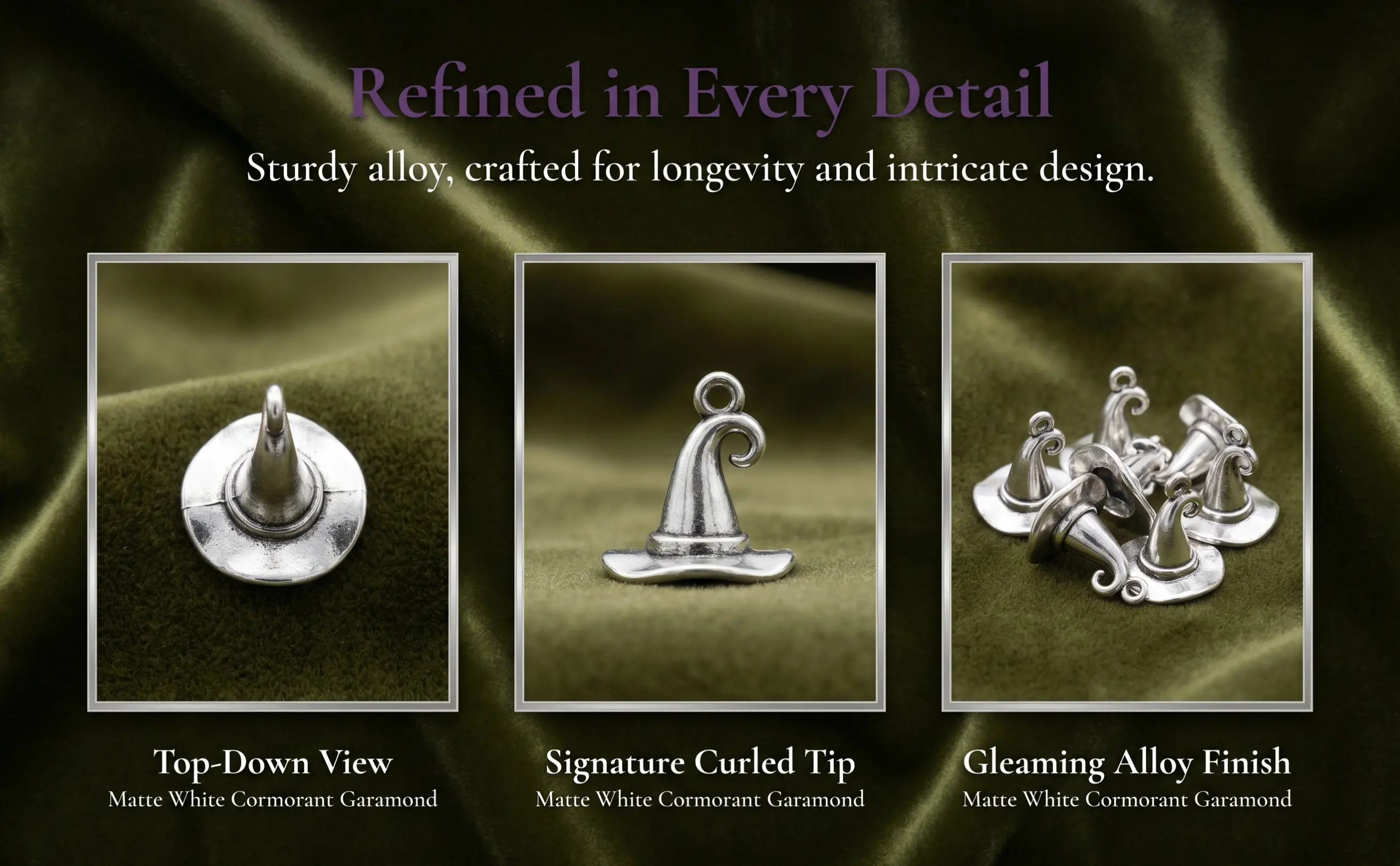 20Pcs Witch Hat Pendants Alloy Charms Stylish Unique Design DIY Jewelry Making Supplies for Necklace Bracelet Keychain Sweater