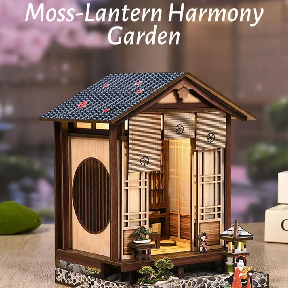 

New Moss Lamp & Garden DIY Wooden Bookend 3D Puzzle - Hand Assembly Miniature House Model, Home Decor, Christmas Black Friday