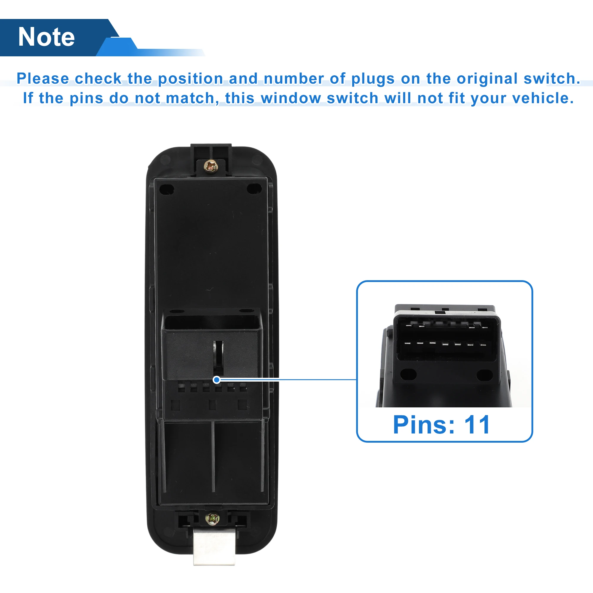 

UXCELL Front Right Driver Side Power Window Switch for DAIHATSU Atrai7 2000-2004 Window Control Switch No.8482097201 Black