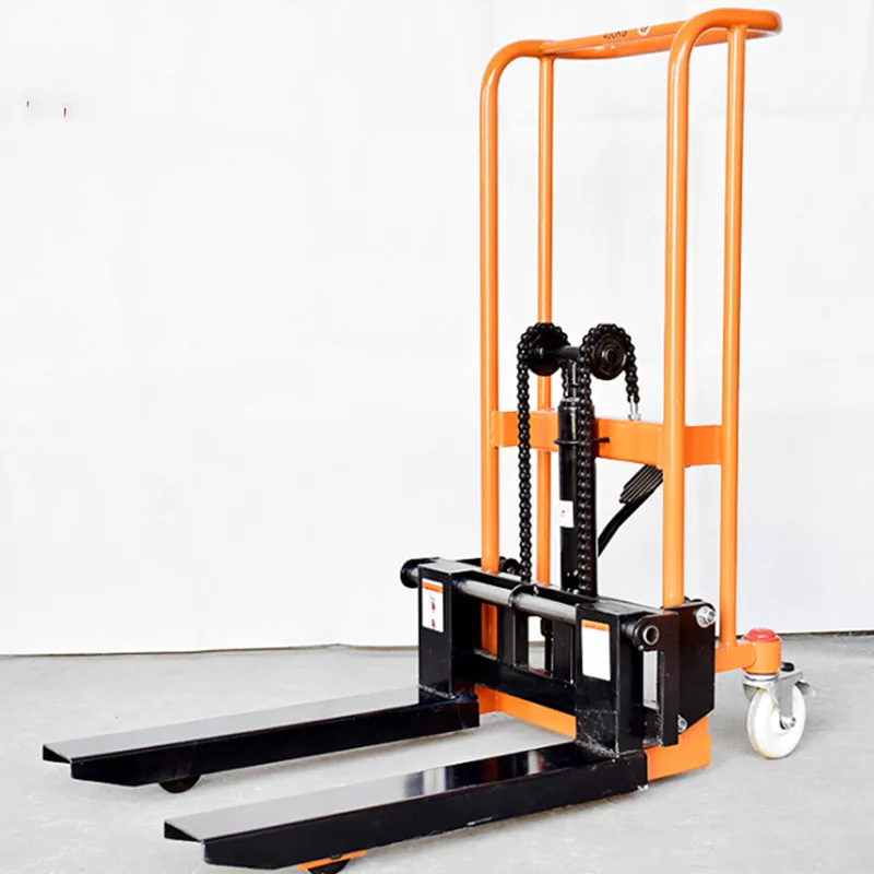 Hand Lift Small Micro Forklift Household Elevated Stacker Truck Hydraulic Transport Truck Stacker Truck