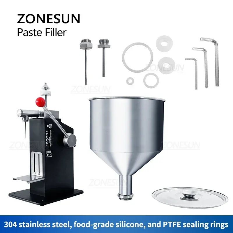 ZONESUN Manual Paste Filling Machine Cosmetic Cream Gel Honey Bottle Filler Food Packaging Sauce Peanut Production ZS-MGT1S