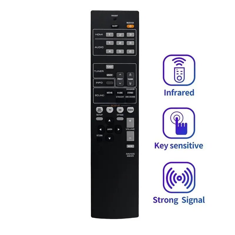 AU47-RAV435 WW51070 Replace Remote for Yamaha Home Theater Audio/Video Receiver HTR-2064 YHT-196 HTR2064SZ NS-B20 NS-C20