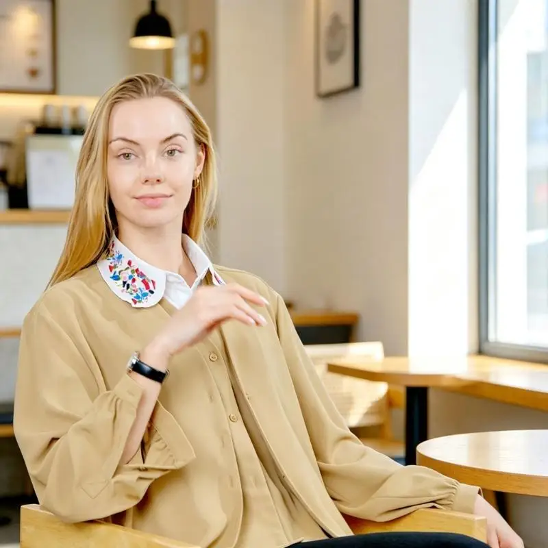 A52E Lightweight False Collar Insert for Sweatshirts, Tops, and Daily Styling
