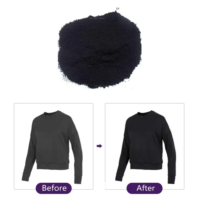 200/500g Black Color Fabric Dye Pigment Dyestuff Dye for Clothing Textile Dyeing Renovation Forcotton Denim Clothing Paint