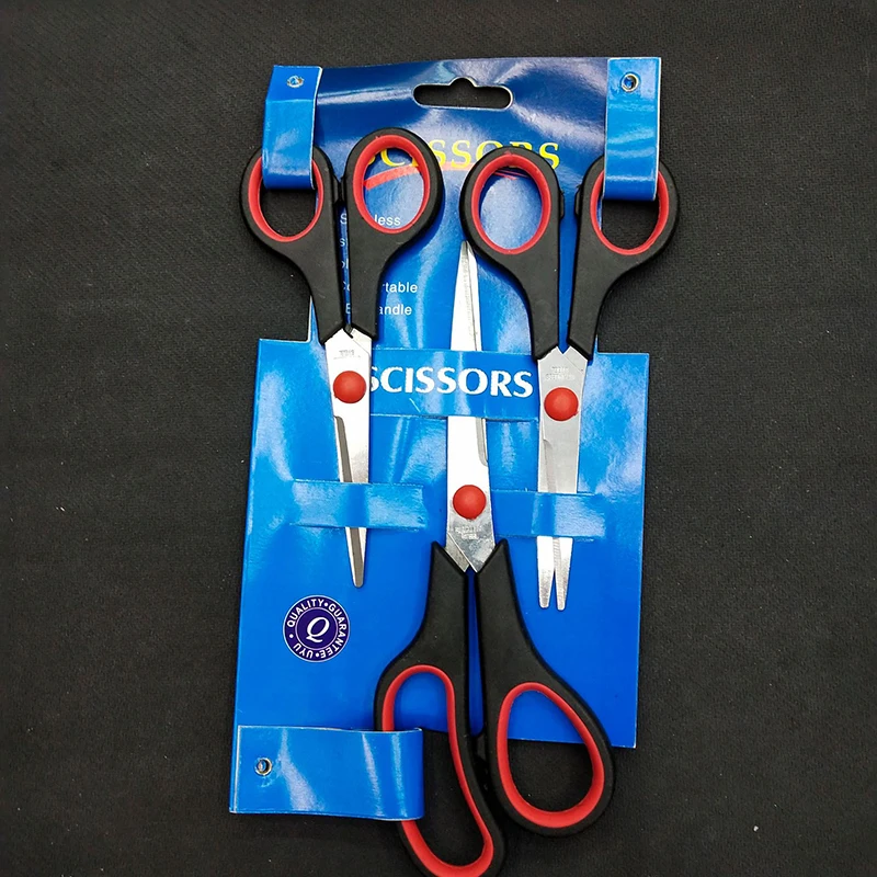 3pcs Metal Stainless Steel Scissors Student Stationery Scissor Household Multifunctional Office Tailor Scissors Hand Cutting Set