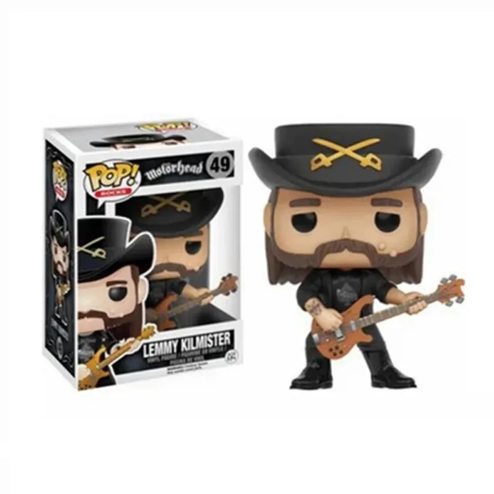 Funko Pop Rocks # 49 winylowych figurek akcji Motorhead Lemmy Kilmister Zabawki Prezenty dla dzieci