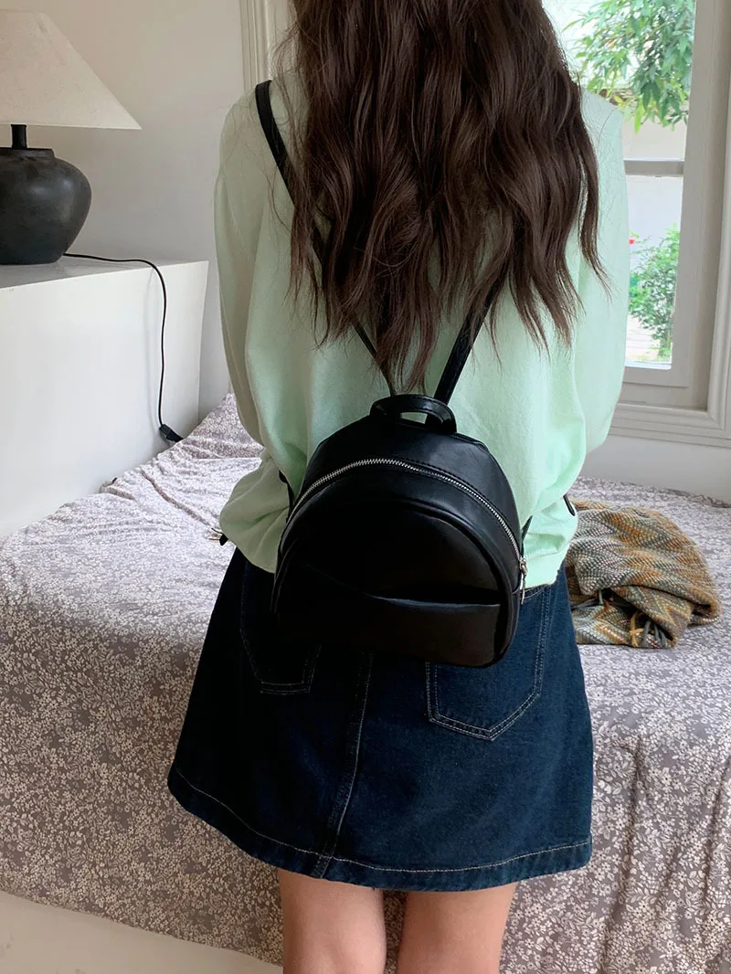 Soft pu leather women backpack small Casual Travel ladies backpack Fashion female School bag for girls bagpack mochila Daypack