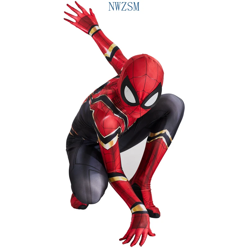 New Iron Spider Boy Costume Cosplay Kids Superhero Costume Boys Children Jumpsuit Suit Halloween Costume For Kids Carnival Party