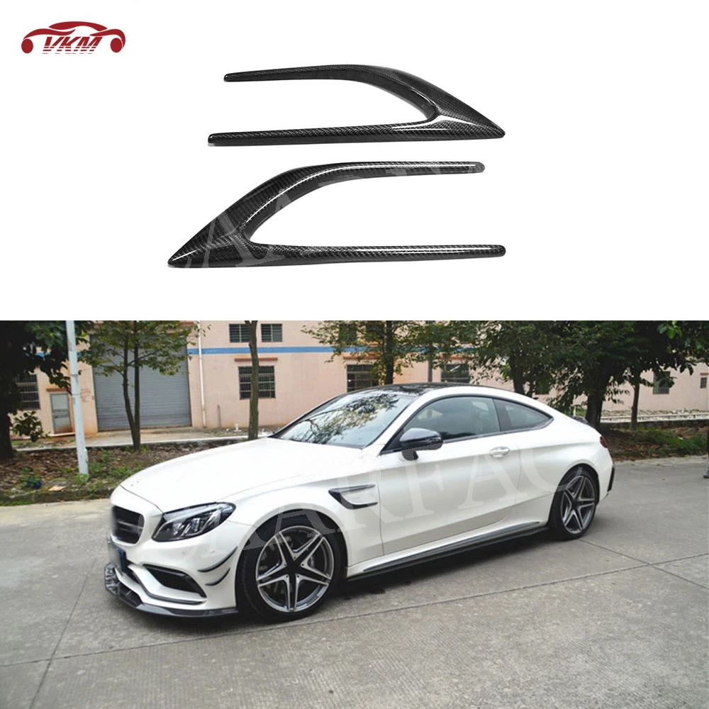 

C Class Carbon Fiber Side Bumper Trims Fender Vents for Benz W205 C63 AMG C200 C260 C300 Sedan Coupe 15-17 Car Styling