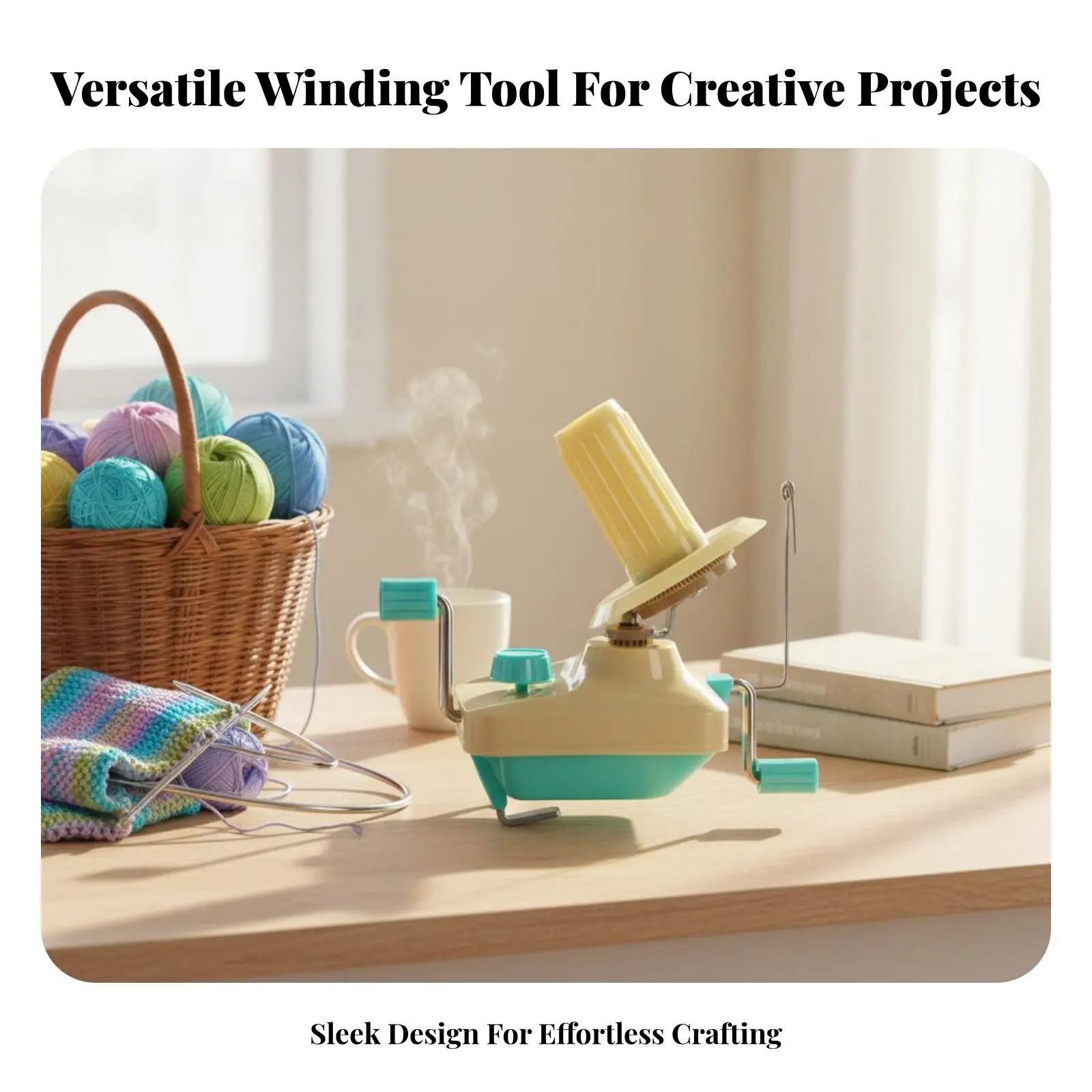 

Ручная моталка для пряжи с креплением на стол: простая в использовании, компактная, для вязания и рукоделия