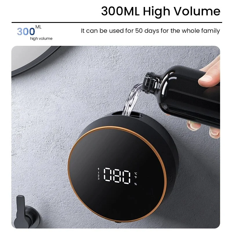 DFNDZ Wall Mount Automatic Foam Soap Dispensers  Temperature Display  Touchless Infrared Sensor Foam Machine Liquid Dispens