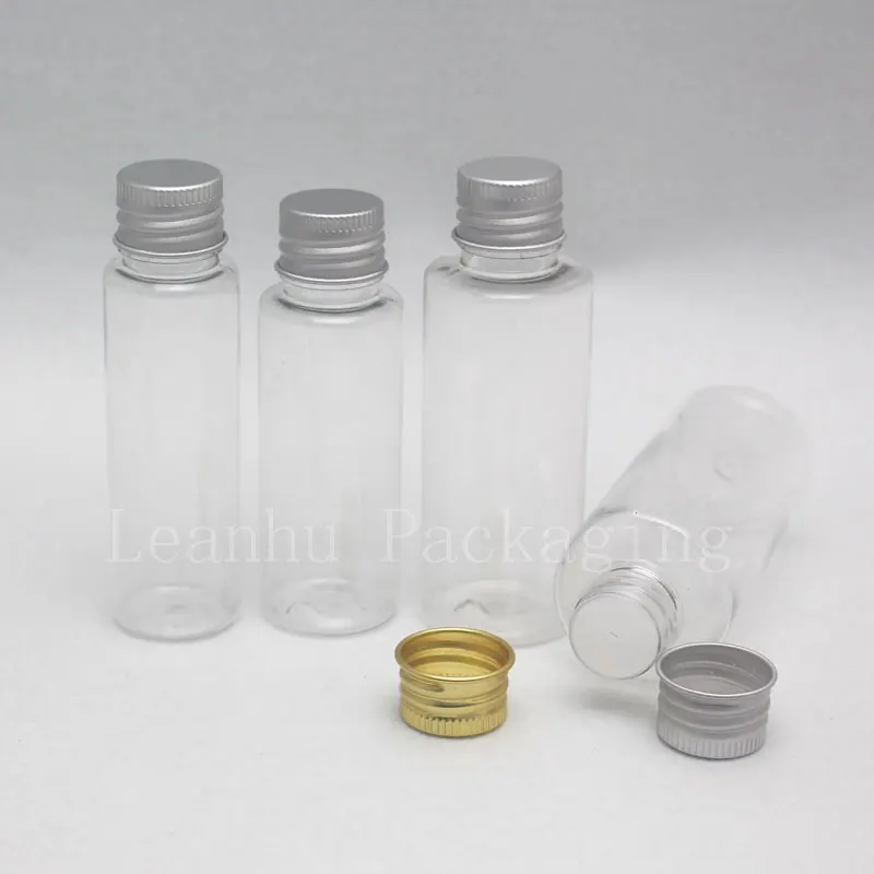 30ml 40ml 50ml 60ml empty transparent cosmetic bottles with aluminum lid , clear travel size plastic bottle with sealed lid vial image 2