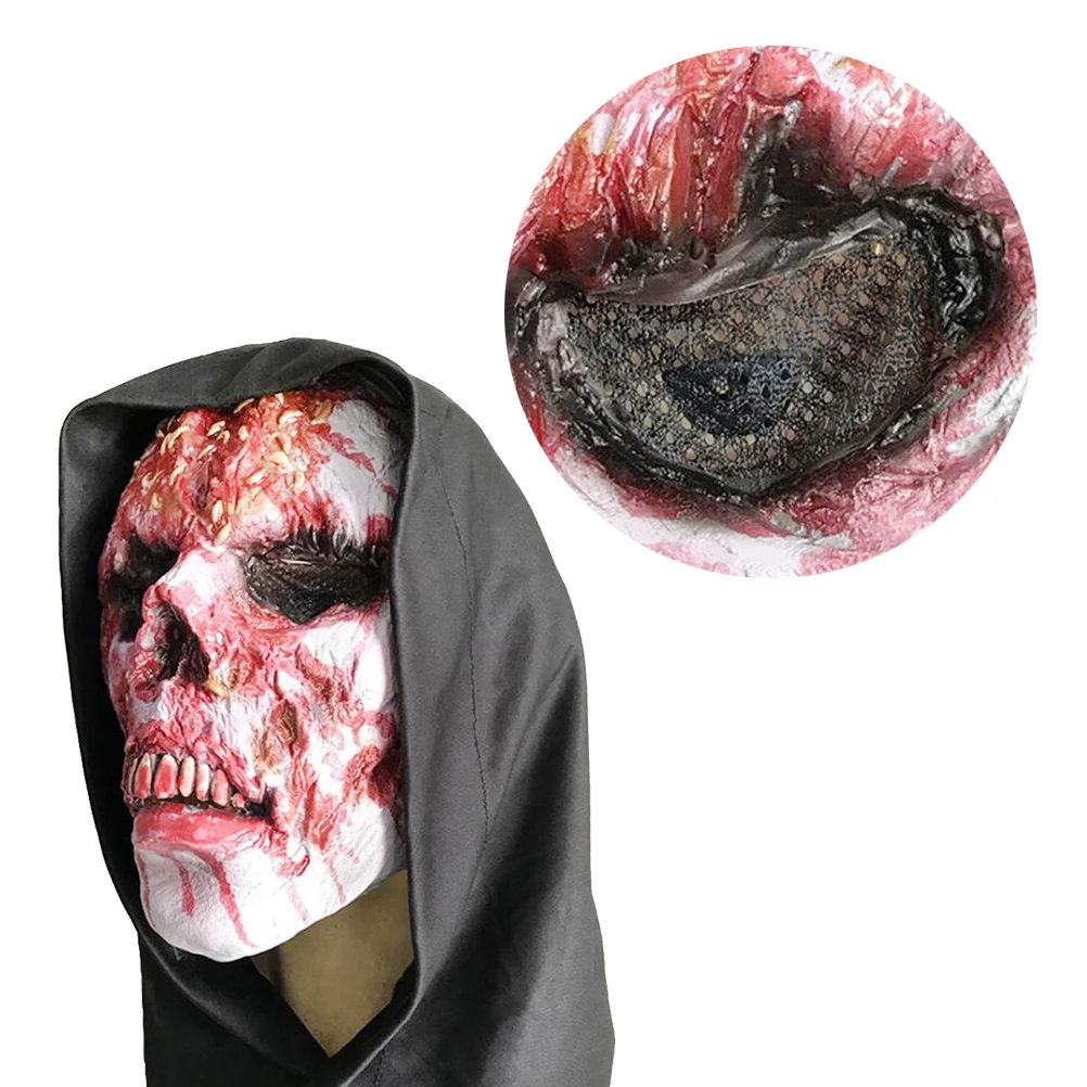 

Spooky Skull Mask Blood Effects Zombie Headband Scary Halloween Costume Party Prop Cosplay Accessory Toy