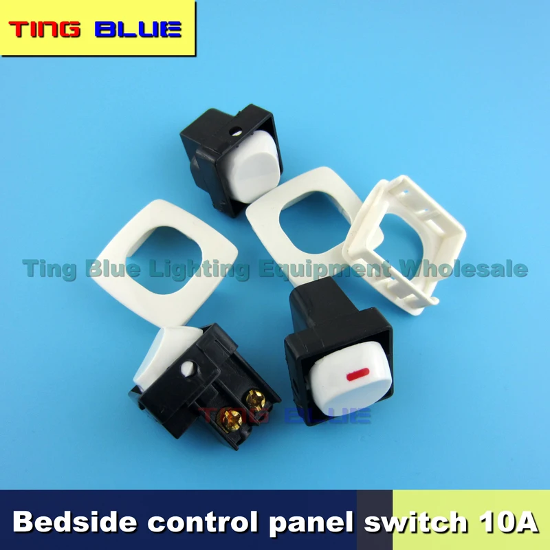 (2pcs)Small square switch 86 panel switch Hotel room bedside control panel switch Electrical lamp control board power switch