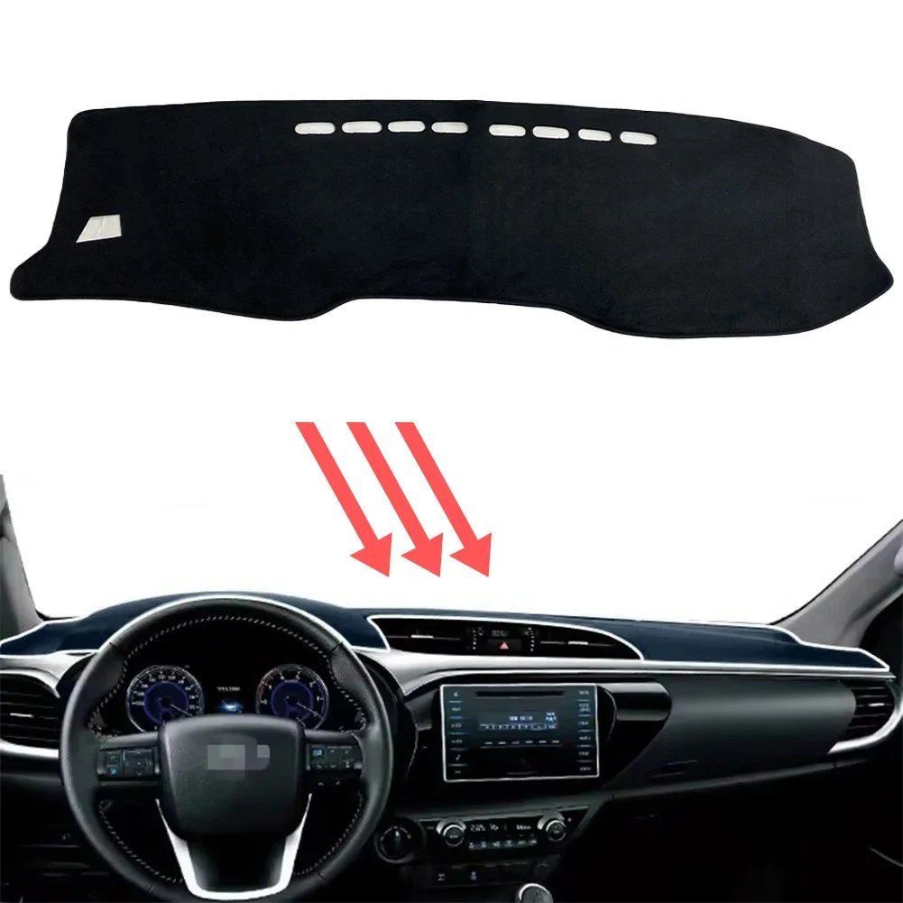 

For Toyota Hilux AN120 AN130 2015-2024 Car Dashboard Mat Sunshade Protective Carpet Dash Pad Dashmat