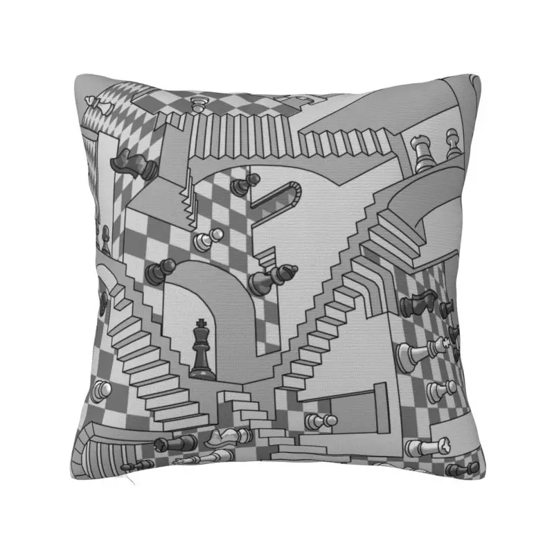 Chess Dimension Cushion Cover Print Game Lover Chess Piece Floor Pillow Case for Living Room Cool Pillowcase Home Decorative