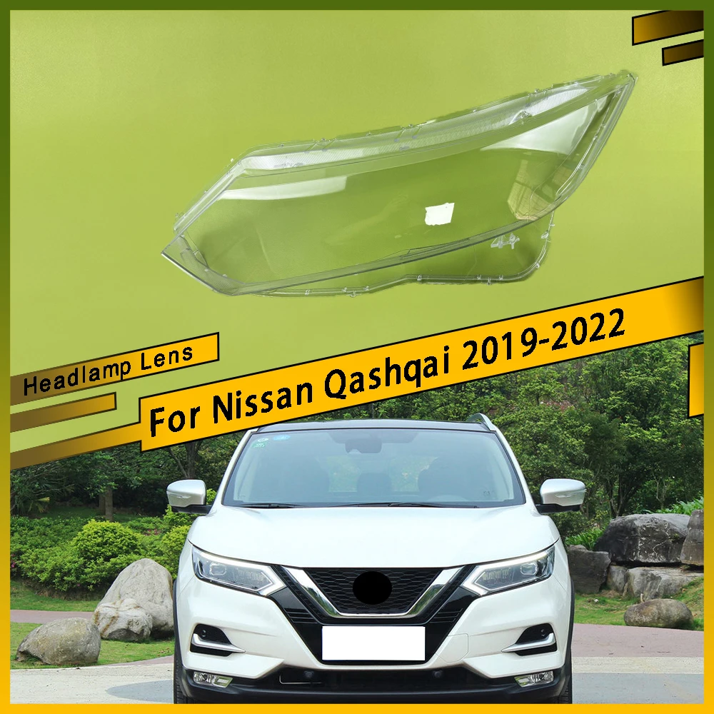 

For Nissan Qashqai 2019 - 2022 Head Lamp Light Case Headlights Shell Mask Transparent Cover Lampshdade Headlamp Shell Glass