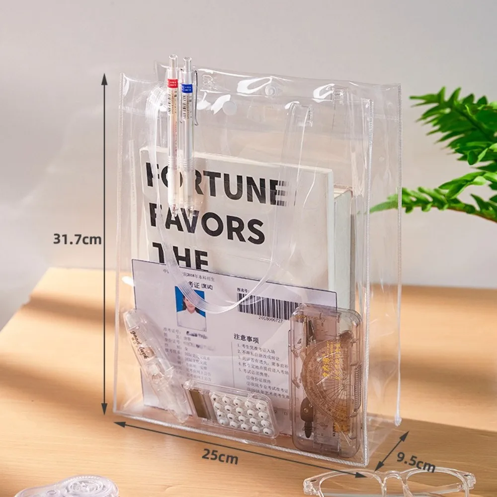 New Large Capacity Tutoring Bag Transparent Portable Handbag PVC Tote Boys Girls