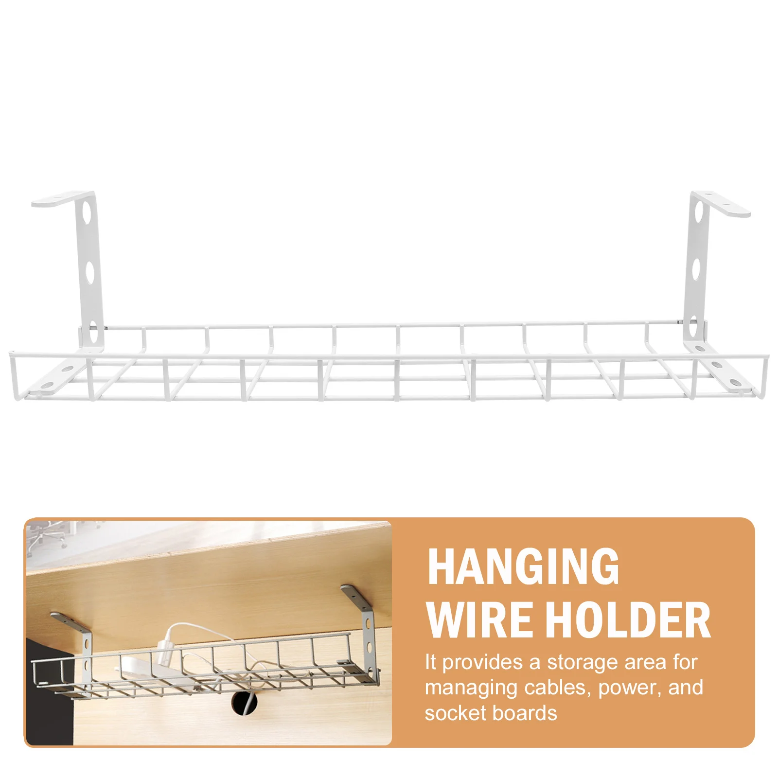 

1Pcs Cable Organizer Under Desk Wire Storage Rack Durable Iron Cable Management Shelf for Home Office Tidy Workspace