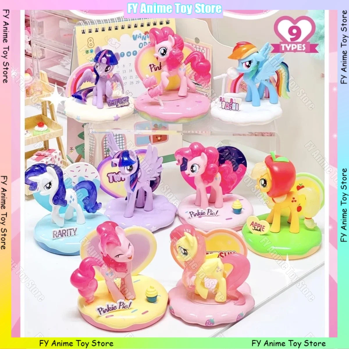 My Little Pony Sweetheart Land Series Mystery Box Cute Applejack Pinkie Pie Twilight Sparkle Rainbow Dash Figures Blind Box Toy