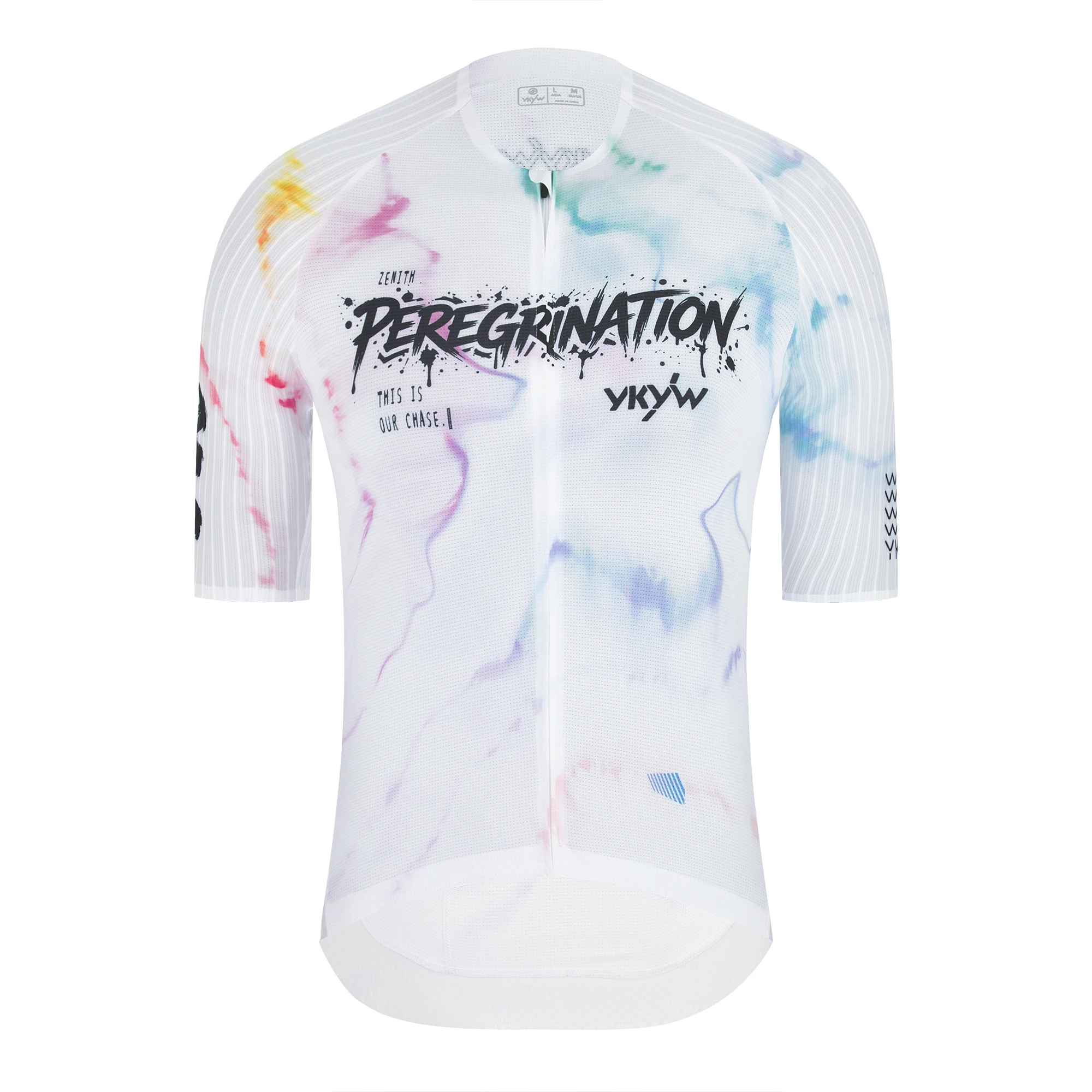 YKYWBIKE Herren Radtrikot Aerodynamisches Kurzarm-Shirt für Sommer-Rennradfahren Fahrradtrikot Kragenloses MTB-Bekleidung – Detail 2