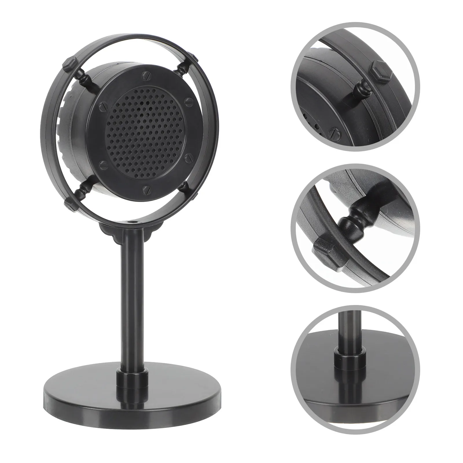 Vintage Style Simulation Microphone Retro Mic Prop for Stage Party Karaoke Photo Desktop Decor Plastic Microphone