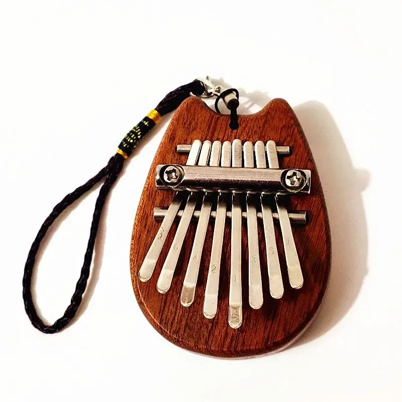 Mini Wood 8-tone Thumb Piano Kalimba Exquisite Finger Piano Pocket Sized Portable Musical Good Accessory Pendant Gift