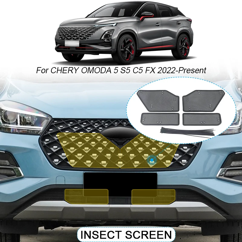 

4PCS Car Insect-proof Air Inlet Protection Cover Airin Insert Net Vent Racing Grill Filter For CHERY OMODA 5 S5 C5 FX 2022-2025