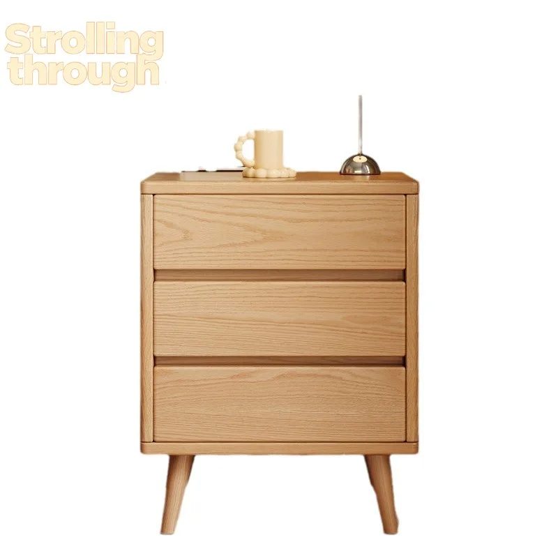 

Solid wood bedside table Bedroom home Modern simple small bedside locker Height bunk bedside cabinet