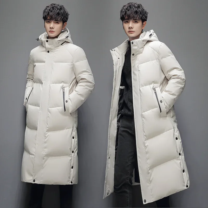 2023 Hooded Winter Jacket For Men Coat Long Fur Collar Jacket Man Clothing Man Knee Thick Parka Warm Men's Down Jackets