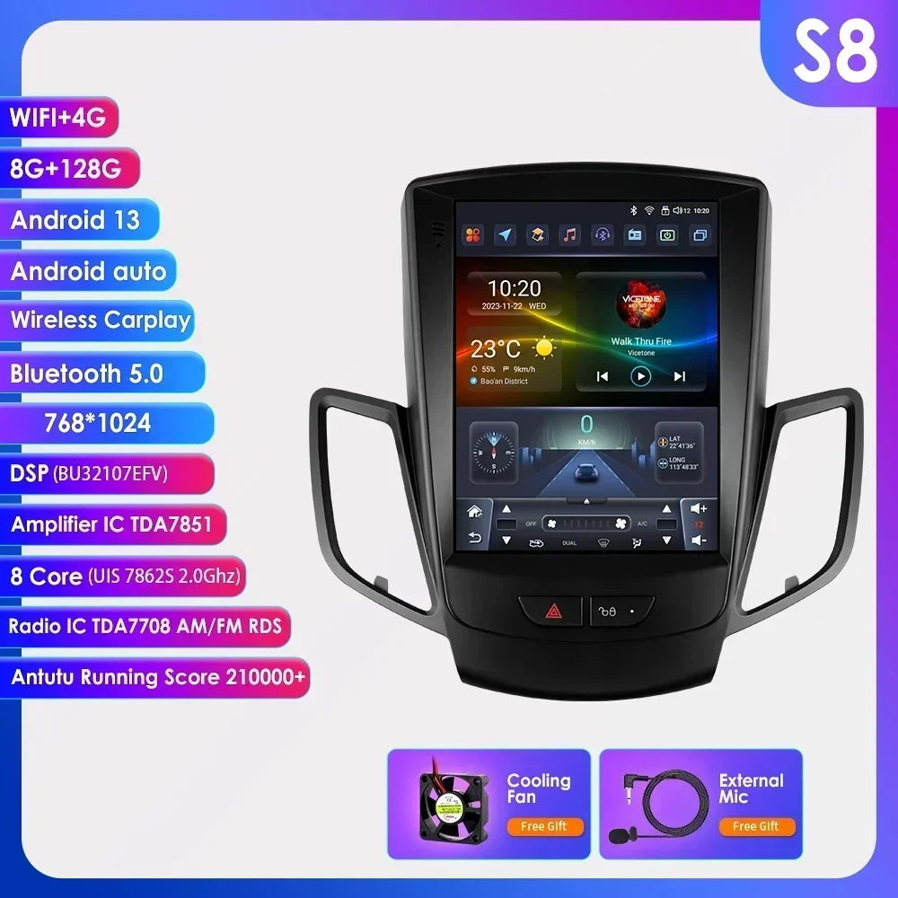 Android Autoradio Voor Ford Fiesta 2009 - 2017 Autoradio Multimedia Video Gps Carplay 9.7 ''Touch Verticale Scherm Speler 7862